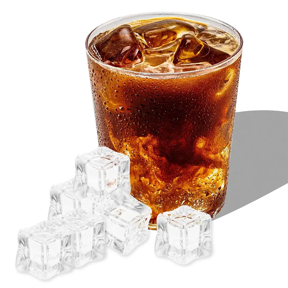 50 Pcs Artificial Acrylic Ice Cubes Vase Faux Fake Filler Clear Beads Decor Decoration Irregular