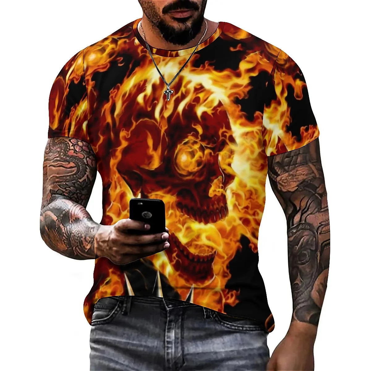 2026 New Fantasy Art Men's 3D Printed Short-Sleeve T-Shirt - Men's Crew Neck Top