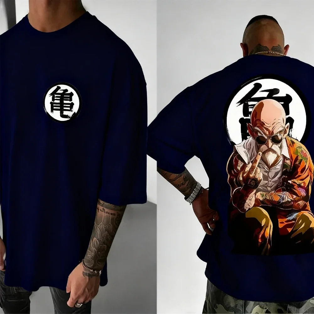 Dragon Ball Summer Men's T-Shirt Japanese Anime Master Roshi Autumn Y2K Harajuku Boy Children's Parent-Child Trend Short Sleeve