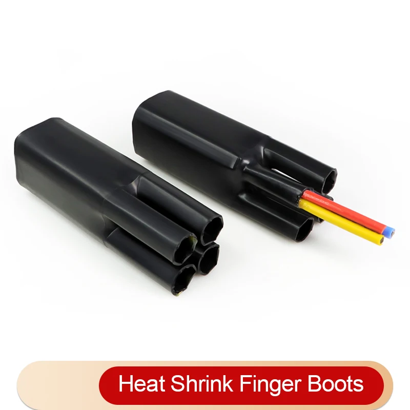 1pcs 2:1 Heat Shrink Breakout Boots Hot Melt Adhesive Lined 2/3/4/5 Cores Waterproof Insulation Cable Heat Shrink Finger Boot