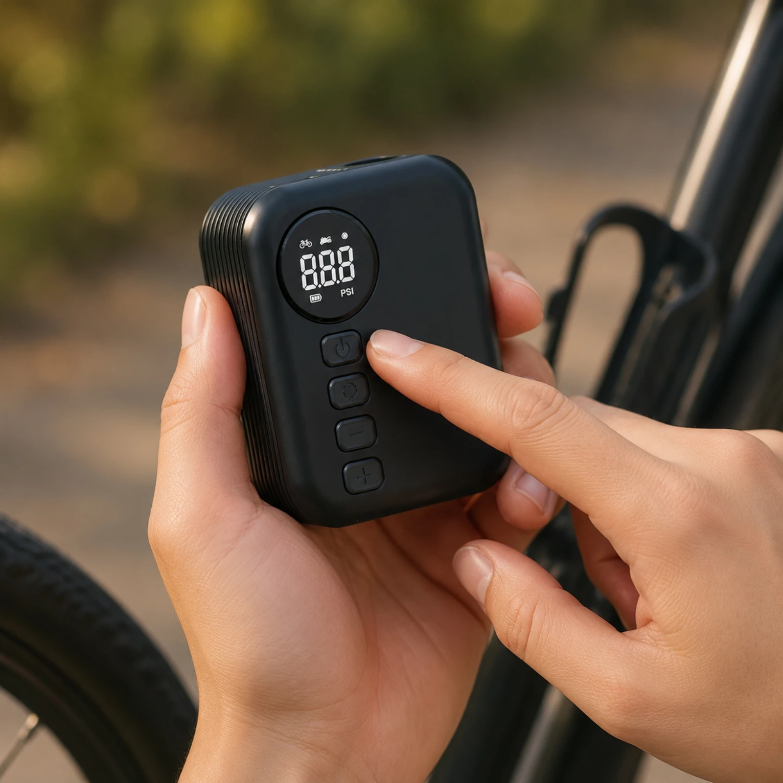 Electric Fiets Air Pump Cordless Luchtpomp Met Presta- En Schrader-Ventielen Fiets Pump Digital Electric Inflator Digitaal view 5