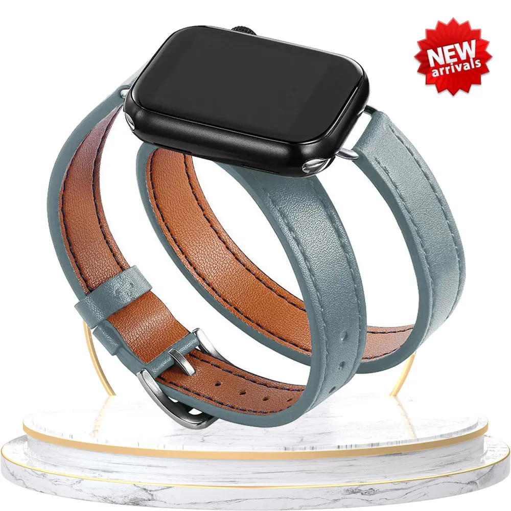 Leather Strap for Apple Watch Band 40mm 41mm 44mm 45mm 49mm 38/42mm correa IWatch Series 8 7 6 SE 5 4 Ultra Replacement Bracelet