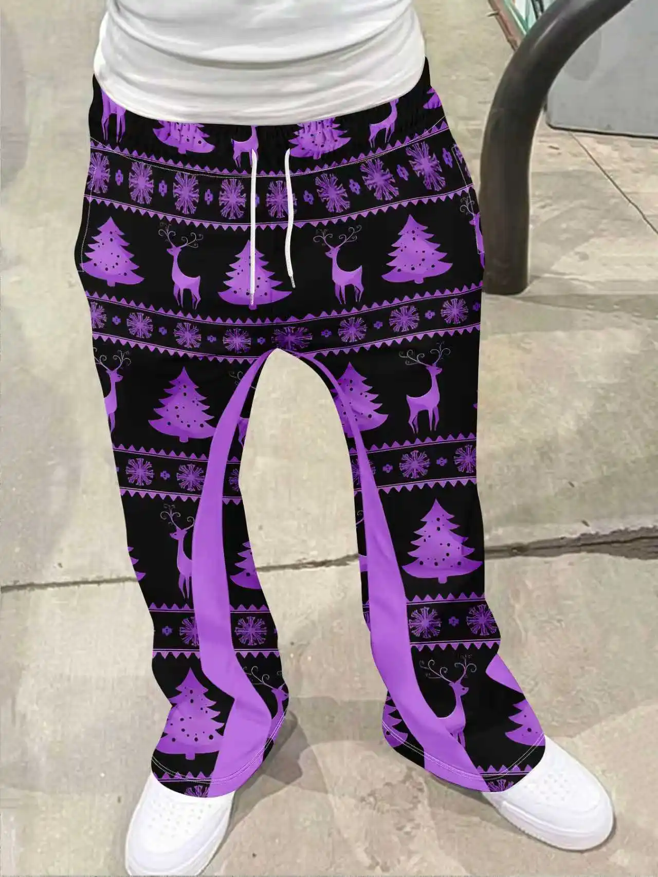 

Men's New Style Fashion Drawstring Pants Outdoor Beach Pants Printed Holiday Fashion Trousers Flare Pants Hip-hop Streetwear