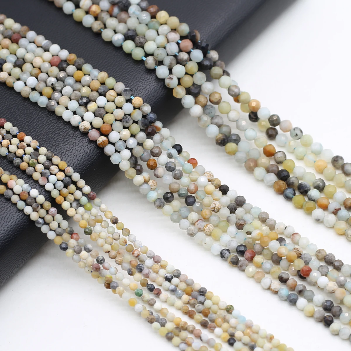 2/3/4mm Naturstein perlen lose facettierte Amazonit perle für Schmuck herstellung DIY Frauen Halskette Armband Accessoires