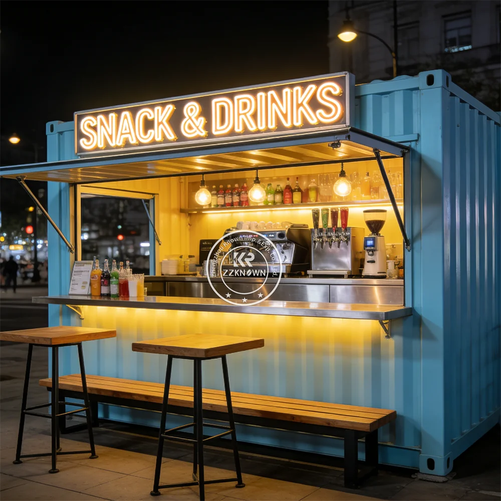 Luxury Restaurant Container House Prefab Steel Container Bar Coffee Shop Kiosk Prefabricating House Restaurant Bar With Kitchen