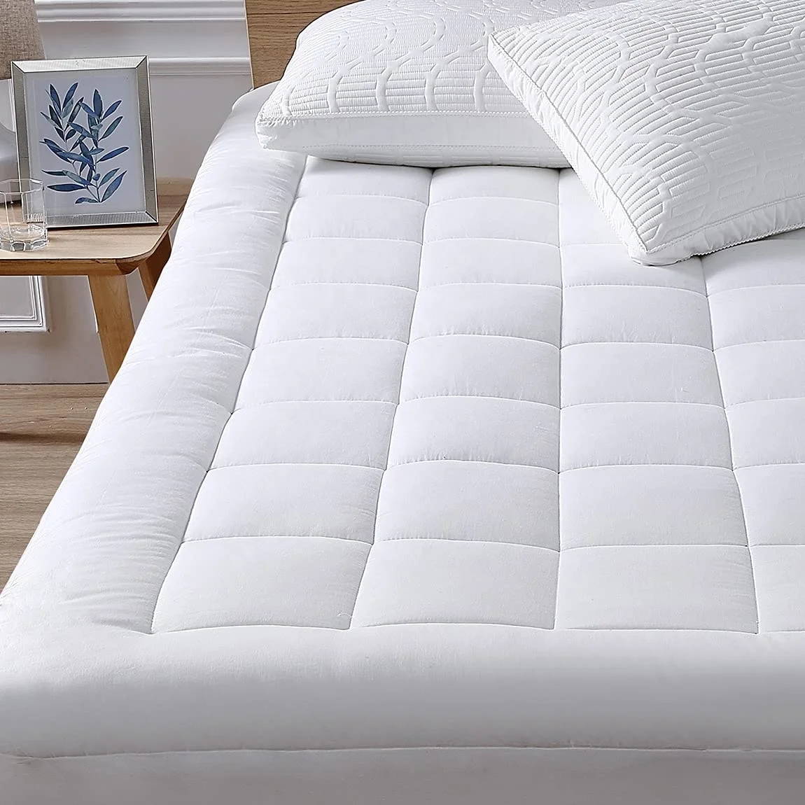 

Mattress Pad Cover Pillow Top Topper Padded Luxury Cooling Down Alternative Mattress Topper Thick Queen Size Woven 40 Plain