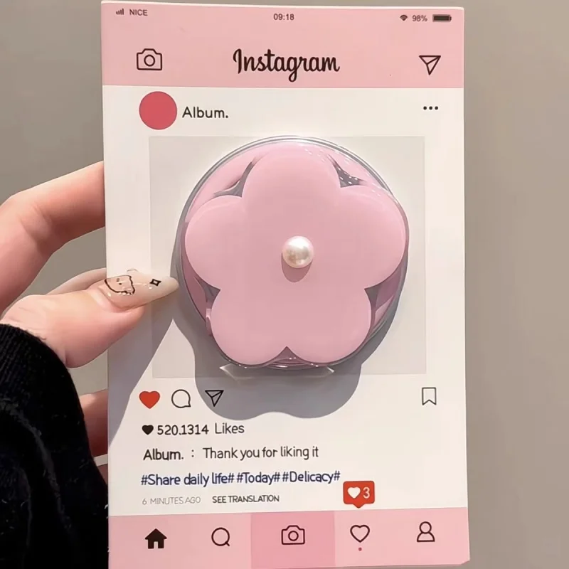 

Korean Cute Candy Color Flower Pearl Magnetic Holder Griptok Grip Tok For Magsafe Wireless Charge Case For iPhone Magsafe Stand