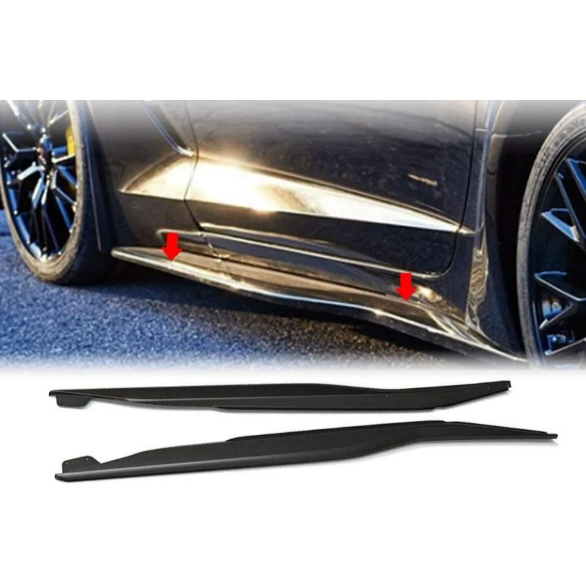 Car Side Skirt Lip Spoiler Extension Diffuser Guard For Chevrolet Corvette C7 2015-2019 Car Side Skirt Splitter Accessories