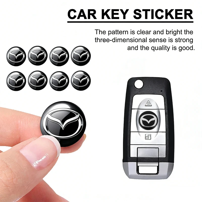 Emblemas Adesivos para Chave de Carro de 14mm, Dedicados para Mazda 6 3 2 Angkesaila CX3 CX4 CX5 CX7 CX9 CX30 RX8 MX5 MX3 MS MP Demio