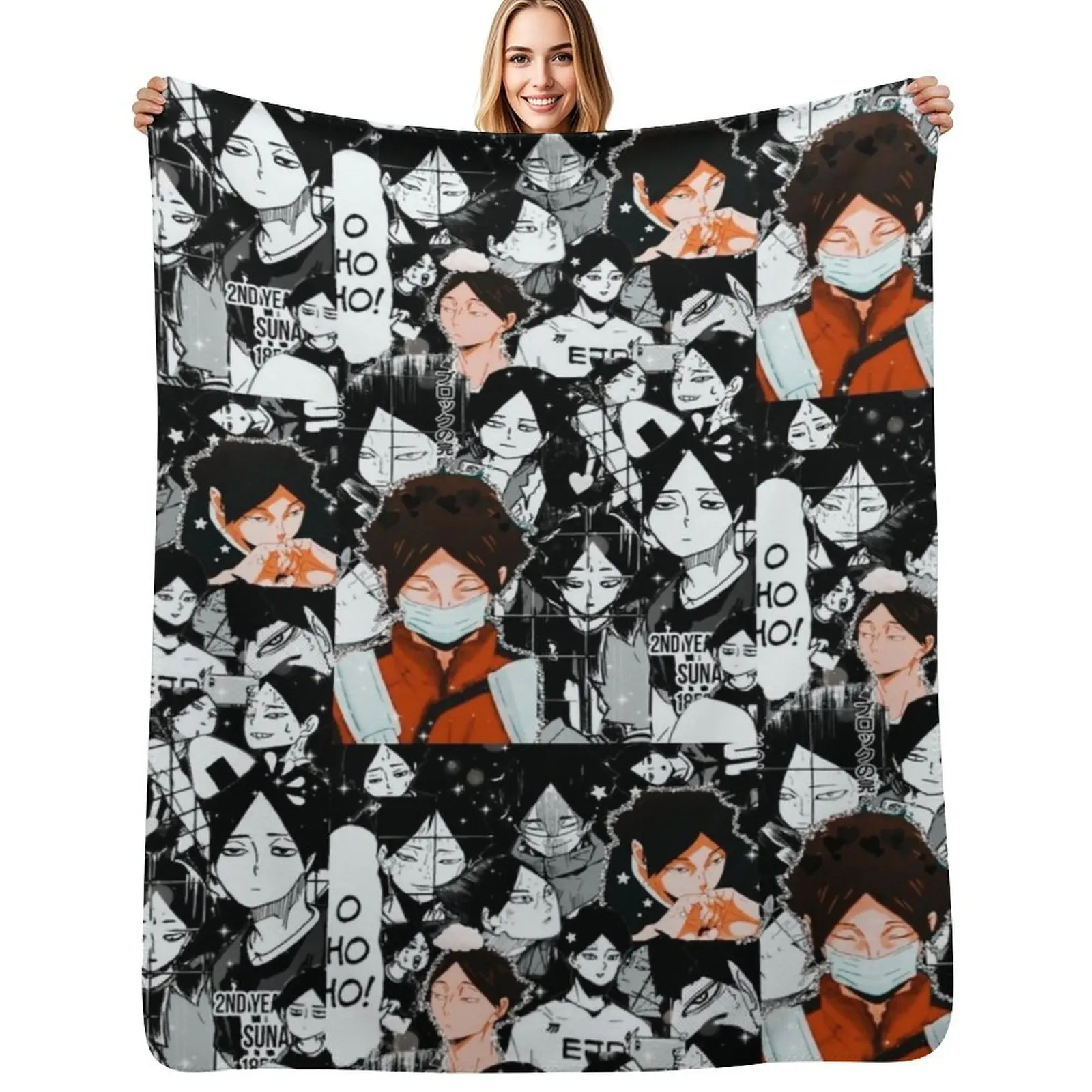 

suna rintarou manga collage Throw Blanket Multi Use Warm Blanket for Living Room Bedroom