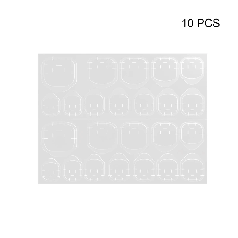 10 Sheets Glue Stickers False Tips Jelly Adhesive Tabs Glue