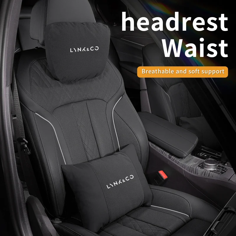 

LYNK&CO 03 PHEV 05 09 PHEV MHEV 01 02 06 Car Headrest Neck Support Seat Lumbar Cushion Breathable Soft Neck Pillow Accessories