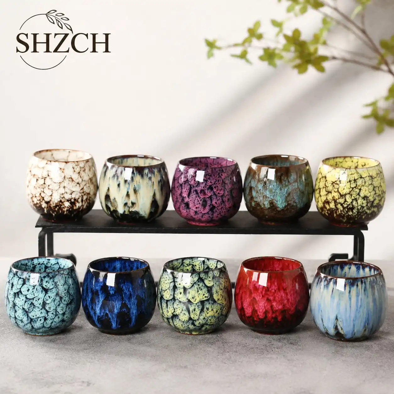 Japanese Style Tea Cup Kiln Transformation Ceramic Espresso Cup Porcelain Kung Fu Teacup Pottery Coffee Mug Wine Drinkware