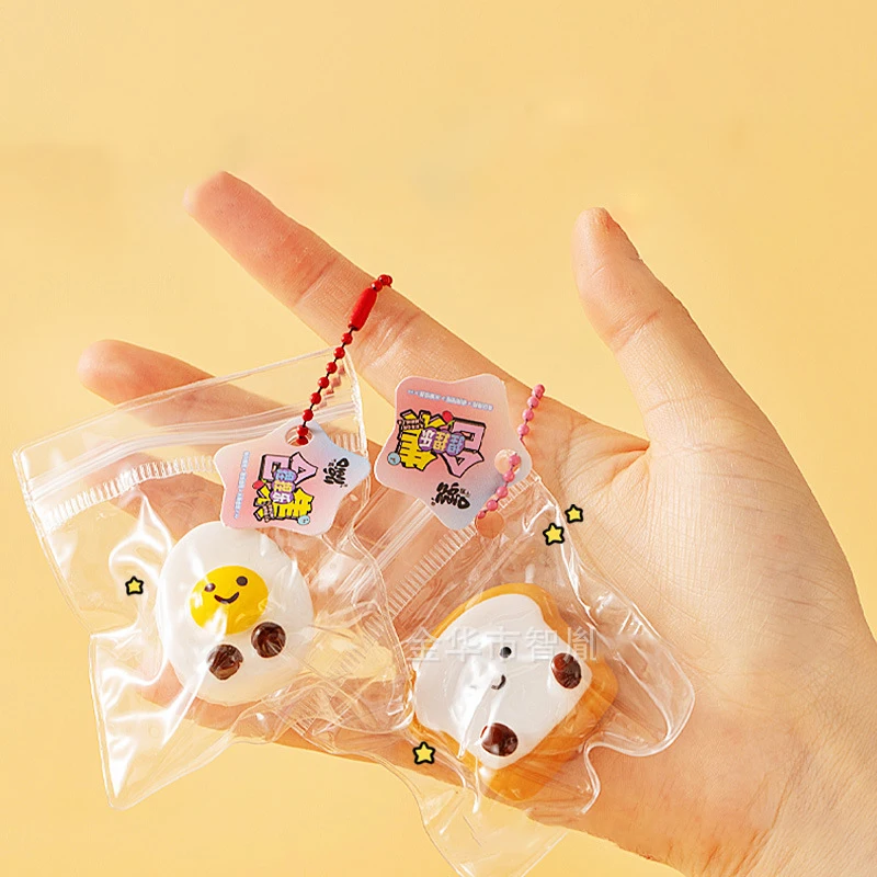 Japanse Sandwich Toast Voedsel Spelen Serie Hanger Pinch Speelgoed Voor Kinderen Volwassenen Stress Leuke Zee Dier Squeeze Squishy Fidget