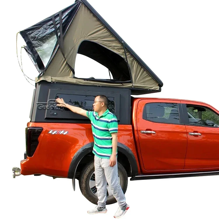 4x4 Pickup Dual Cab Aluminum Canopy With Roof Top Tent Truck Topper For Ford Ranger T6 T7 Toyota Hilux Np300 Dmax