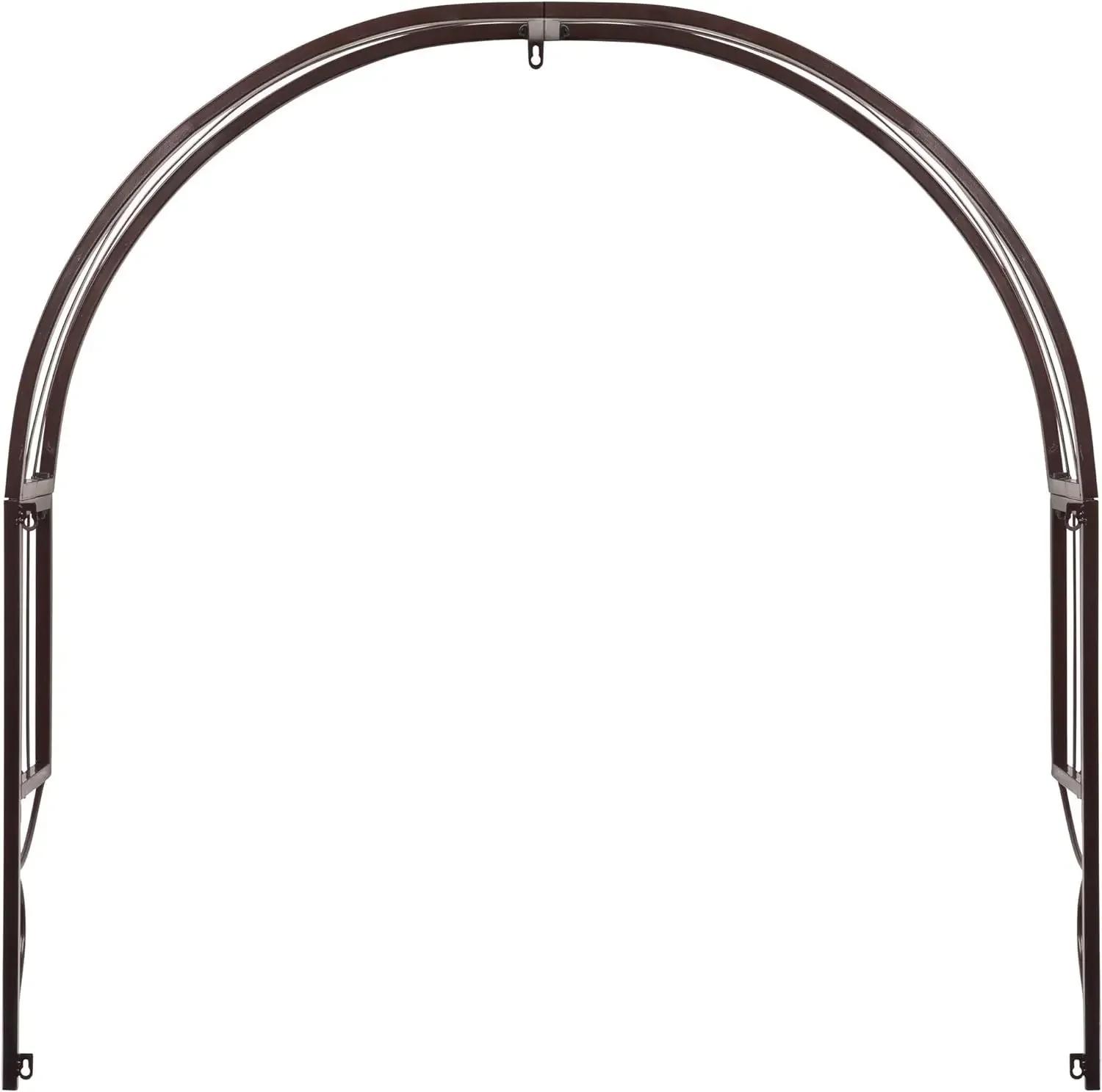 European wrought iron arch flower stand balcony window sill half moon clematis climbing vine frame window wall bracket garden