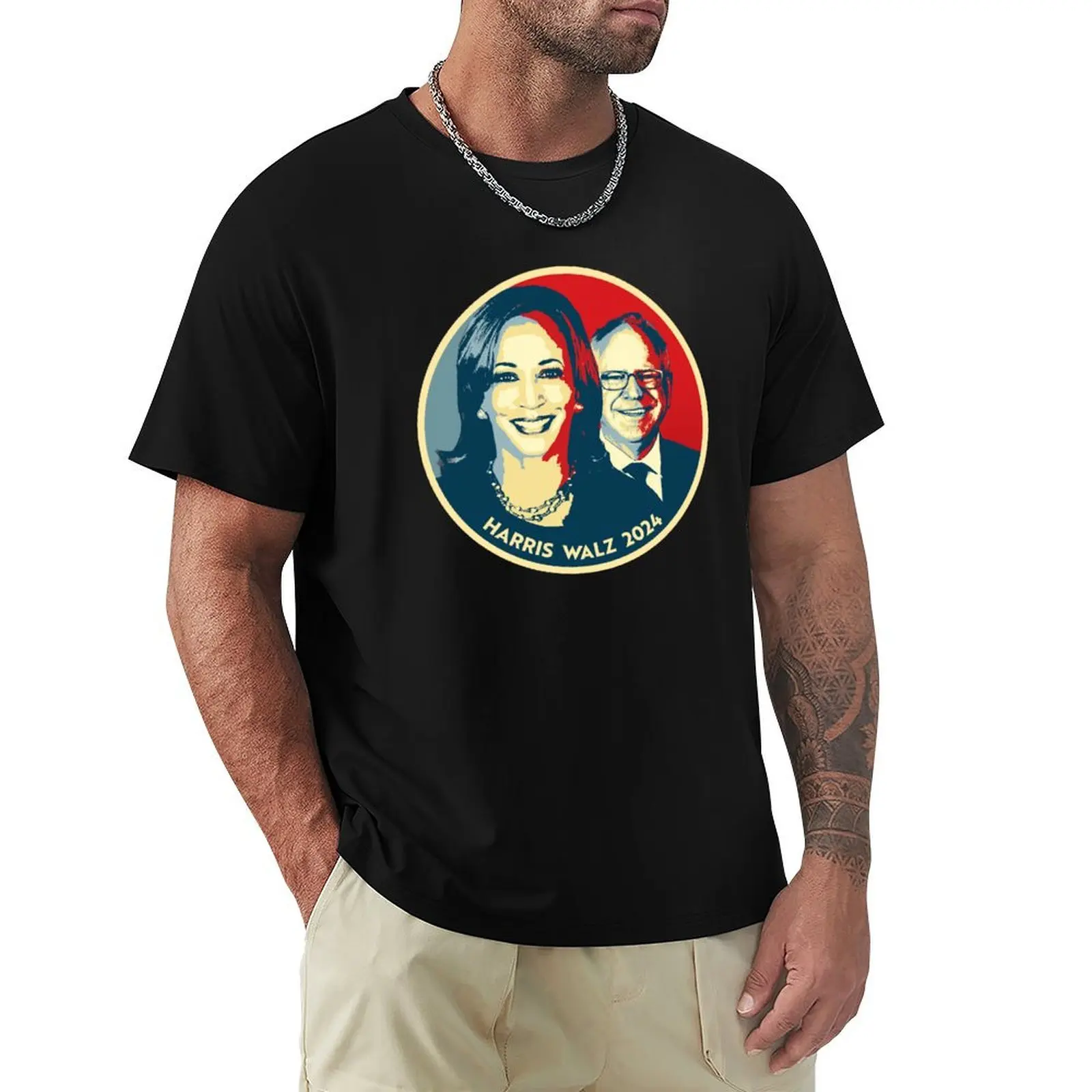 

Harris Walz Button 2024 T-Shirt cotton man t-shirts custom shirt summer top plus size tops cotton t shirt men