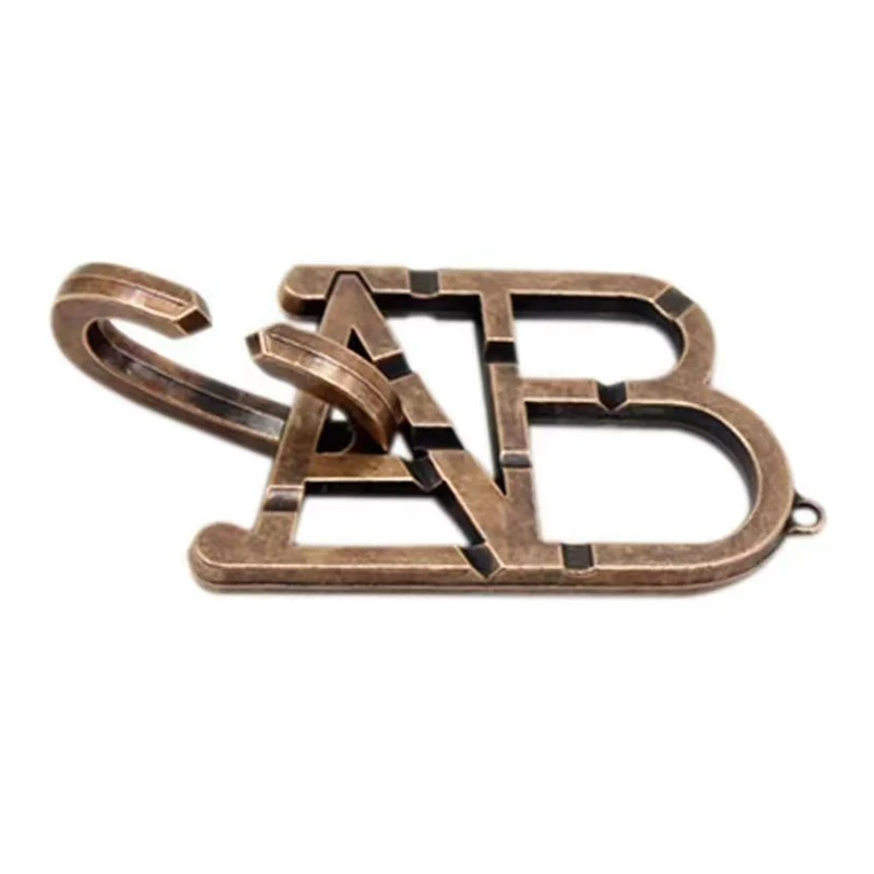 Magic Baffling AB Lock Metal Brain Tester Puzzles for Kids Adults IQ Logic Test Disentanglement Educational Intellectual Gifts