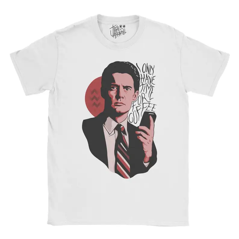 Twin Peaks I Only Have Time for Coffee Dale Cooper T-Shirt David Lynch Eco Sustainable High Quality Super Soft Material Pe