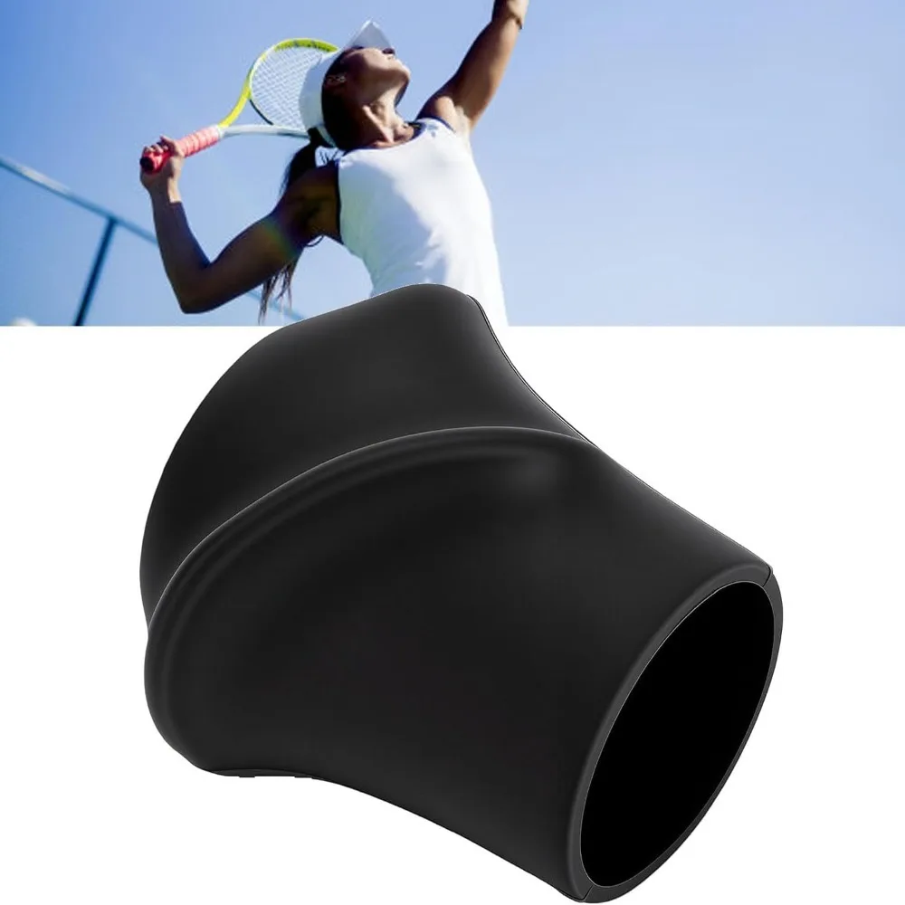 2pcs Silicone Tennis Racket Grip Corrector Ergonomic Black Grip Trainer Aid Anti-Slip Swing Training Tool Correct Grip Practice