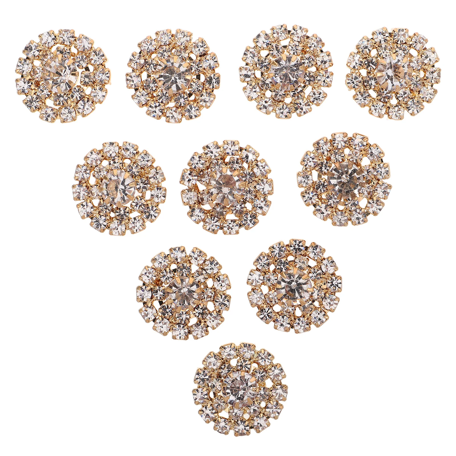 

10 pcs Rhinestone Chain Accessories Durable Alloy Round Charms for DIY Hair Decor Craft Supplies Jewelry Making