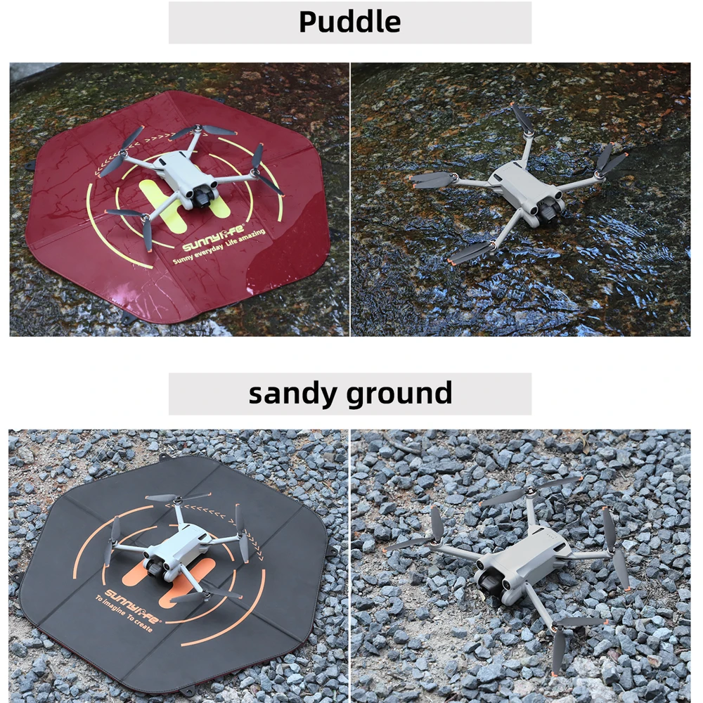 Sunnylife 60 سنتيمتر منصات الهبوط الطائرة بدون طيار ل DJI Mavic 4 برو الطائرة بدون طيار الوسادة للهواء 2S المحمولة منصة الهبوط مقاوم للماء ل DJI NEO حصيرة