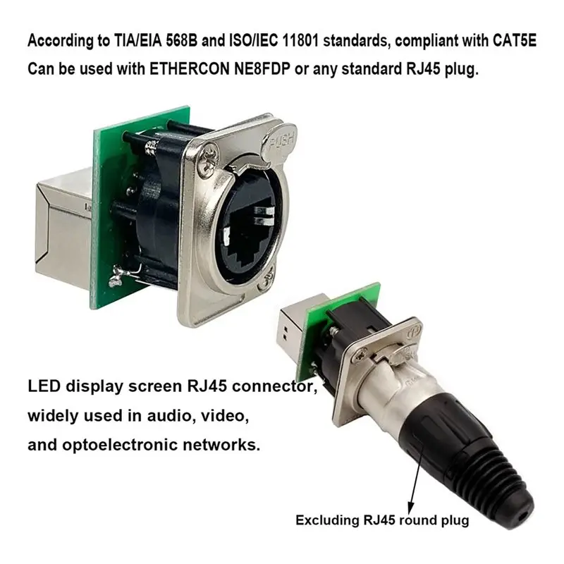 AA84 40PCS Ethercon Rj45 Chassis Socket, NE8FDP Ethercon Pass Through Connector, D Series Cat5 RJ45 Panel-Mount Socket
