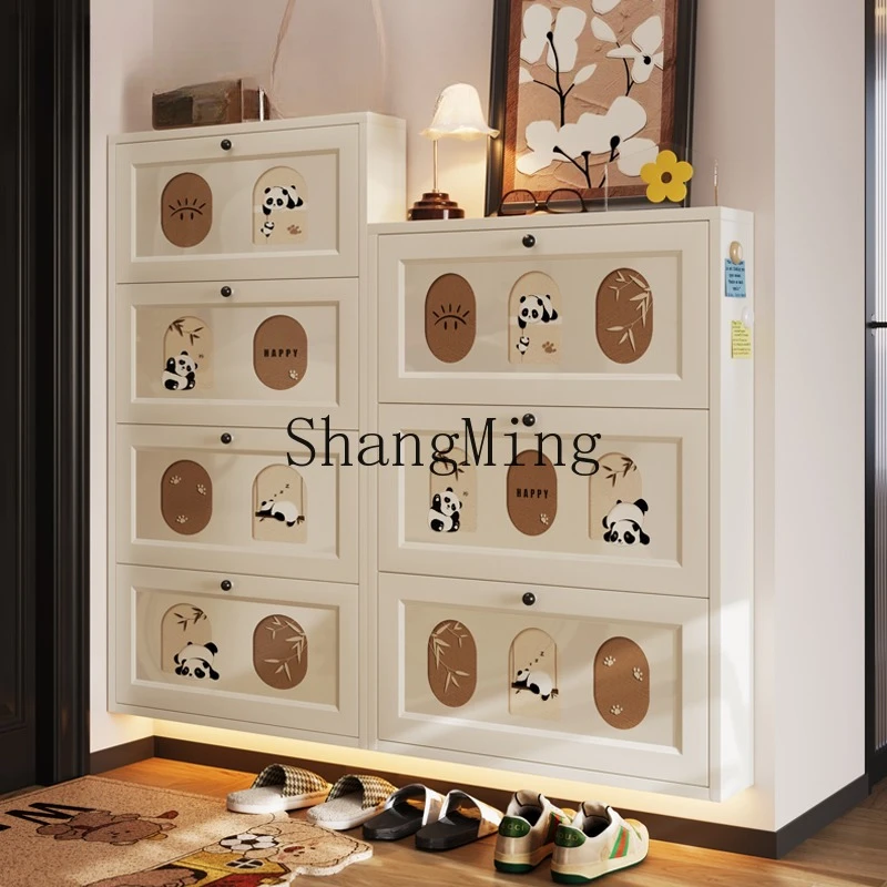 

LXY steel large-capacity porch storage locker at the entrance of the household, very narrow wall-mounted tipping bucket cabinet