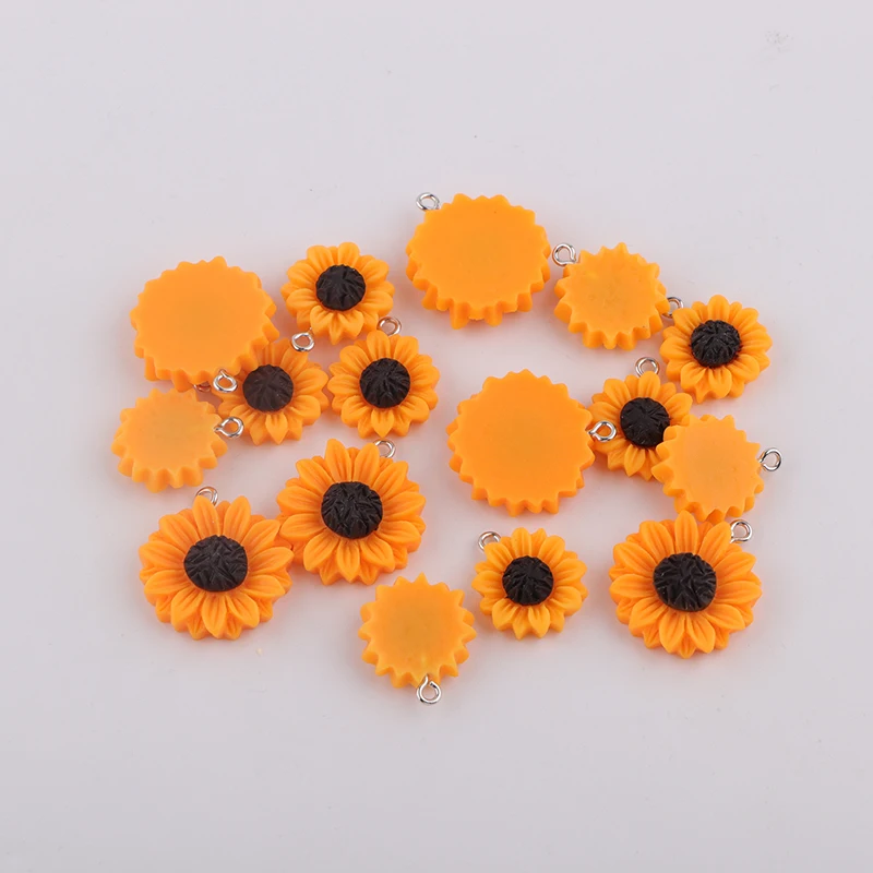 

10pcs/lot Sunflower Flower Resin Charms Daisy Flower Pendant DIY Necklace Earring Bracelet Jewelry Findings Accessories