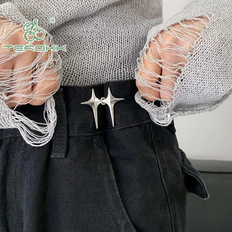 

Temperament Four Pointed Star Waist Tightening Tool Adjustable Waist Buckle Fashionable Jeans Fixed Waist Buckle