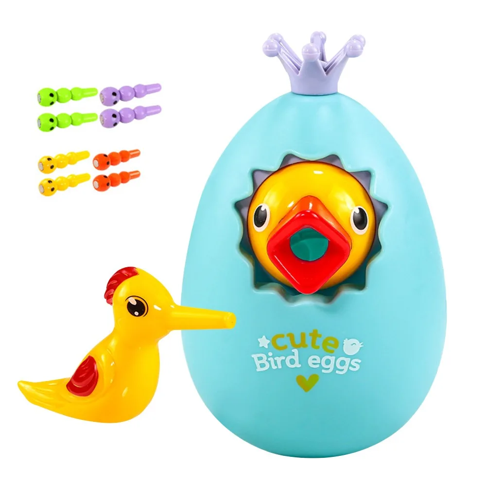 3 w 1 Interaktywna Gra Drewniana: Skarbonka, Gra z Dzięciołem Łapiącym Robaki, Gra Montessori na Koordynację Ręka-Oko, Gra z Karmieniem Ptaków