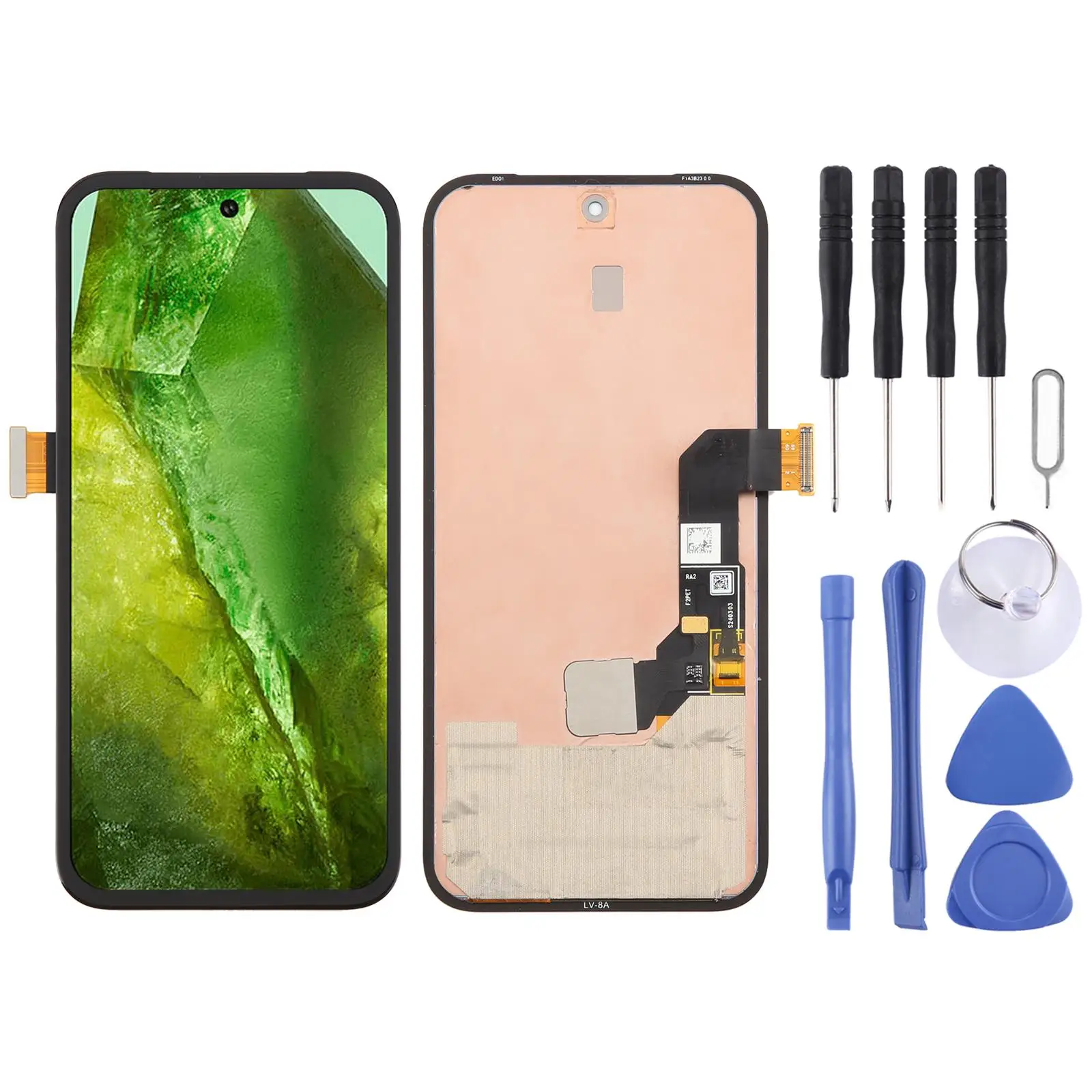 For Google Pixel 8A GKV4X G6GPR G8HHN Original LCD Screen with Digitizer Full Assembly, Including Fingerprint Flex Cable