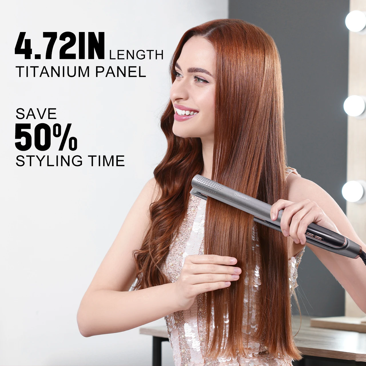 Hatteker Professional Hair Straightener for Women LCD Display Flat Iron Negative Ion Infrared Hair Care Styling Tool