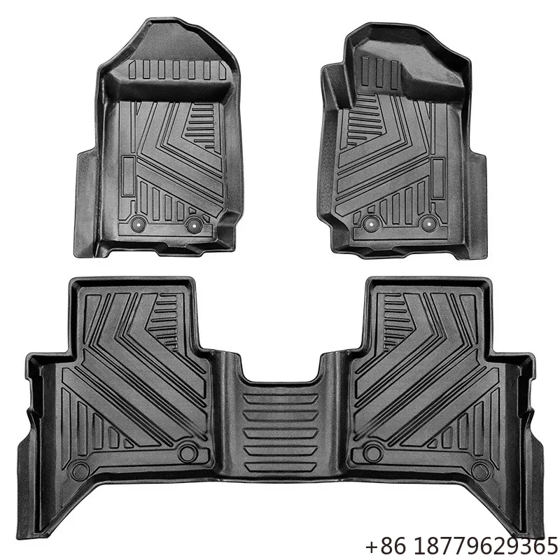TPE 3D Waterproof Non-Slip Rubber Floor Mats 4x4 Pickup Truck Fitment 2012-2022