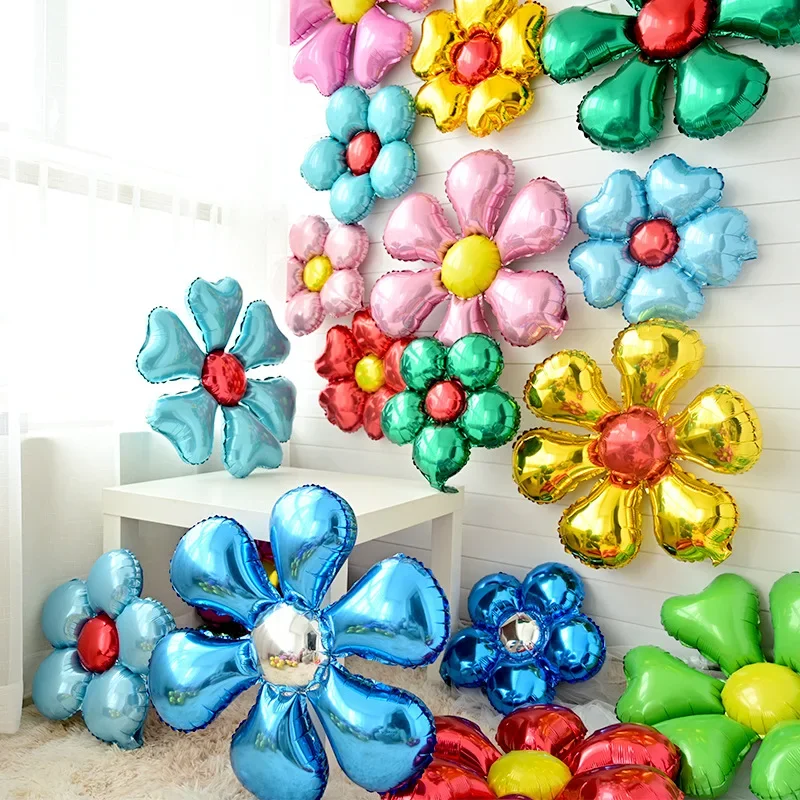 Flower Foil Balloons Leaf Flower Baloon Birthday Party Wedding Decorations Party Globos Shower Children Suplies اكواب دزني