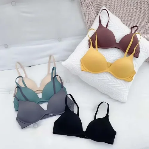 Sujetadores para mujer, ropa interior sin costuras con espalda descubierta, lencería Sexy, Bralette de copa 3/4, sujetador sin aros, ropa íntima, sujetador Simple japonés