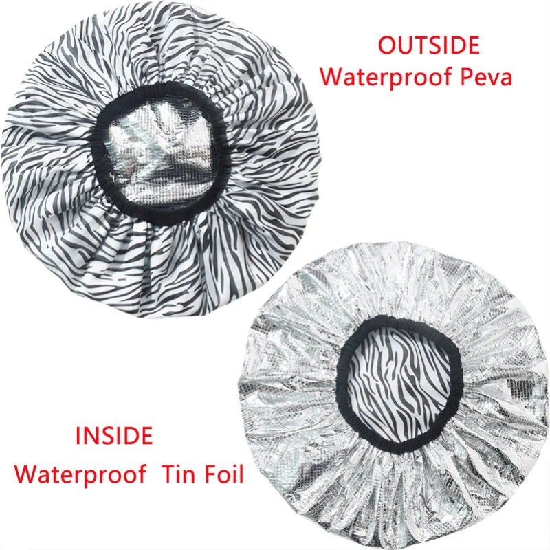 

1 шт., шапка из оловянной фольги с подогревом, утолщенная двухслойная паровая маска для волос с подогревом, портативная шапочка для парикмахерской, гладкая масляная шапочка для выпечки, Baber для домашнего использования
