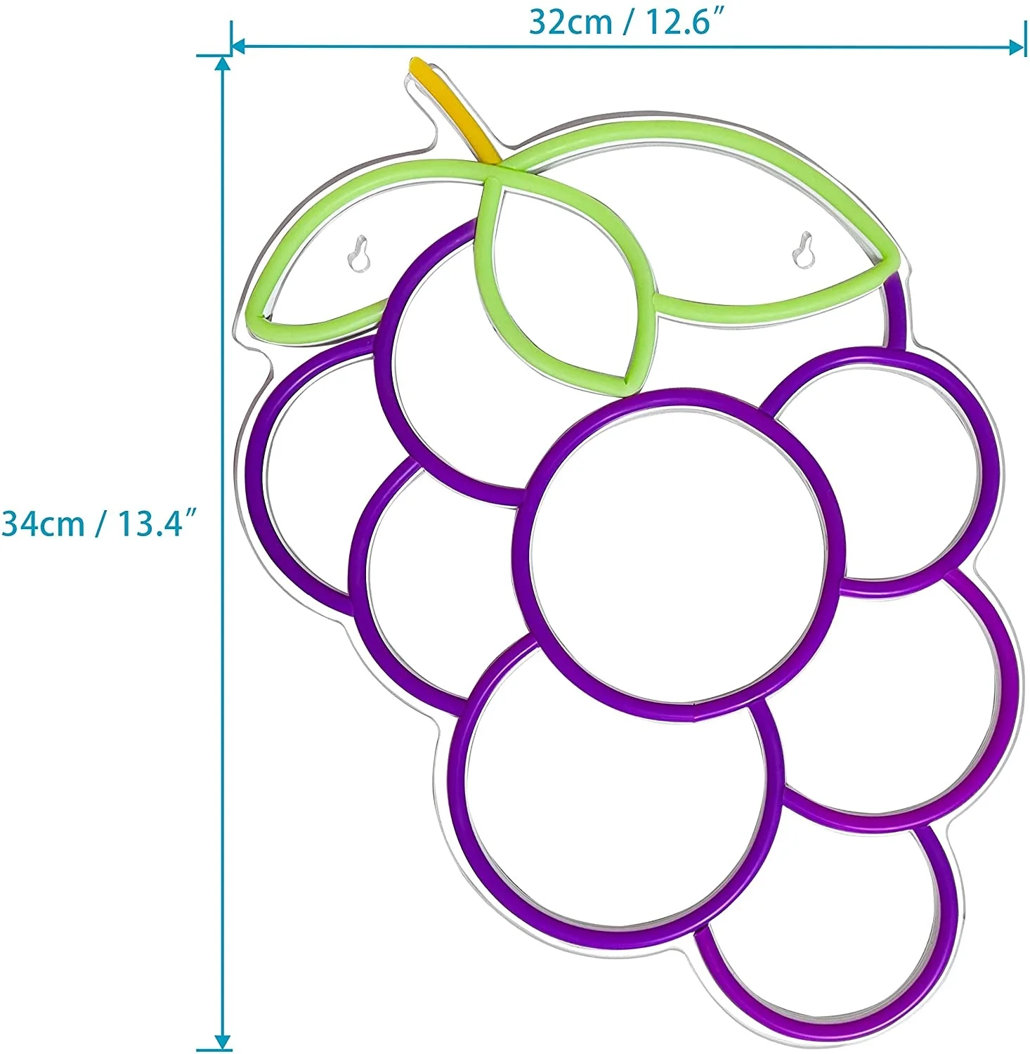 Imagem -02 - Sinal de Luz de Néon para Decoração de Sala de Jogos Placa de Desenho de Uva Frutas Negócios para Quarto Arte de Parede Led