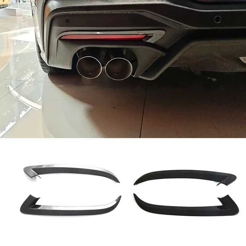

For Ford Mustang 2024 2025 Carbon Fibe ABS Black Car Exterior Accessories Rear Foglight Cover Trim Fog Light Decoration Strip