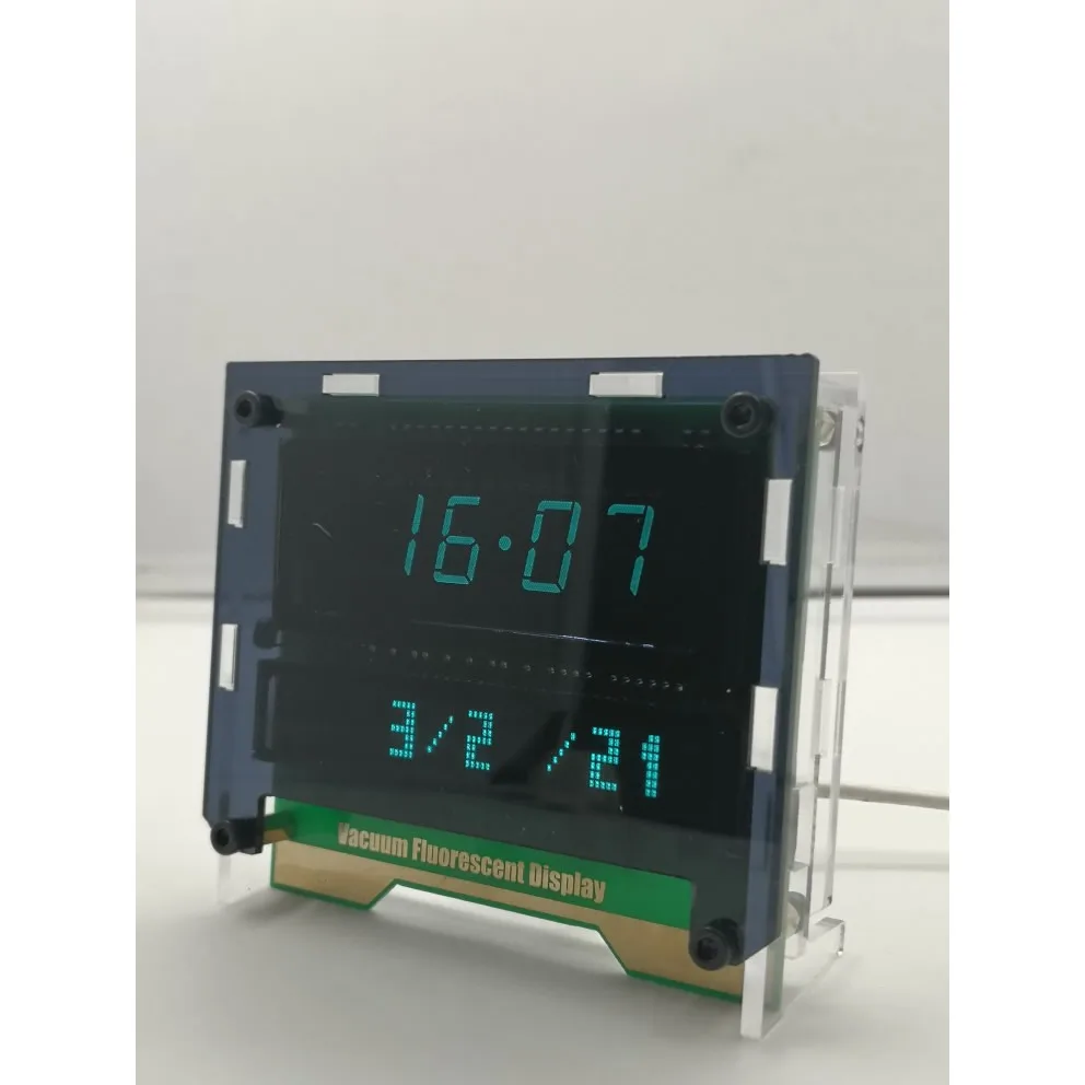 VFD fluorescent display screen WIFI clock dual screen display large numbers+characters, online timing brightness adjustment