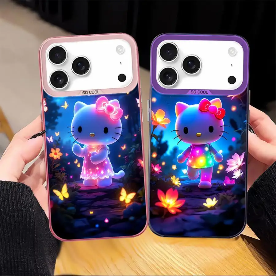 حافظة لهاتف آيفون 16e XR 17Air 14 XS 15 Plus 11 16 17 Pro Max 13 12 غطاء هاتف خلفي Hello Kitty Cute