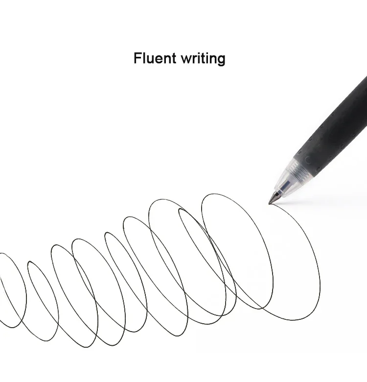 格納式ジュース格納式ジェルインクペン、日本の文房具学生用品、1ペン、10個の詰め替え、05、038mm