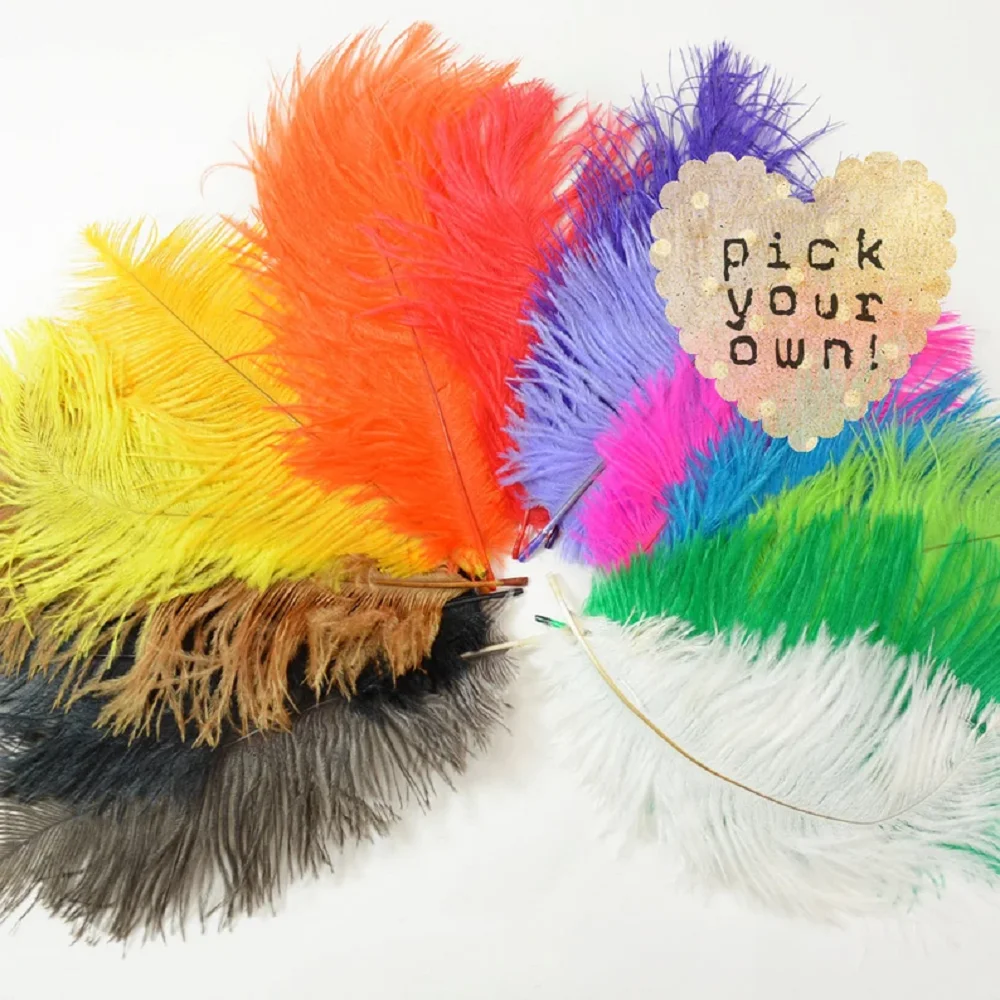 

300 шт. цветные страусиные перья 15-20 см для вечеринки, свадьбы, домашнего декора, натуральные страусиные перья, центральное украшение для стола, поделки