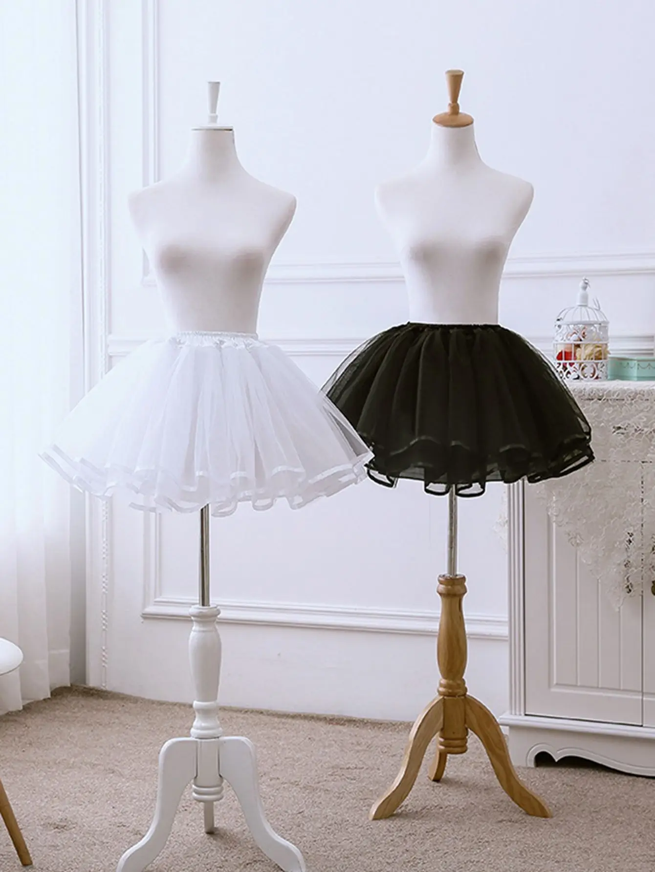 Cosplay Soft Mesh Petticoat Lolita Soft Girl Half Skirt Colorful Tutu Skirt Party Dance Skirts  with ribbon