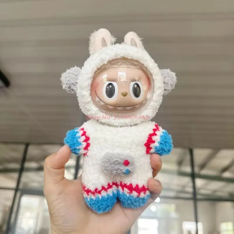 Labubu 17cm Clothes Water Ice Moon Little Tiger Cute Style Dress Up Three Eyed Boy Set Clothes Series Change Clothes