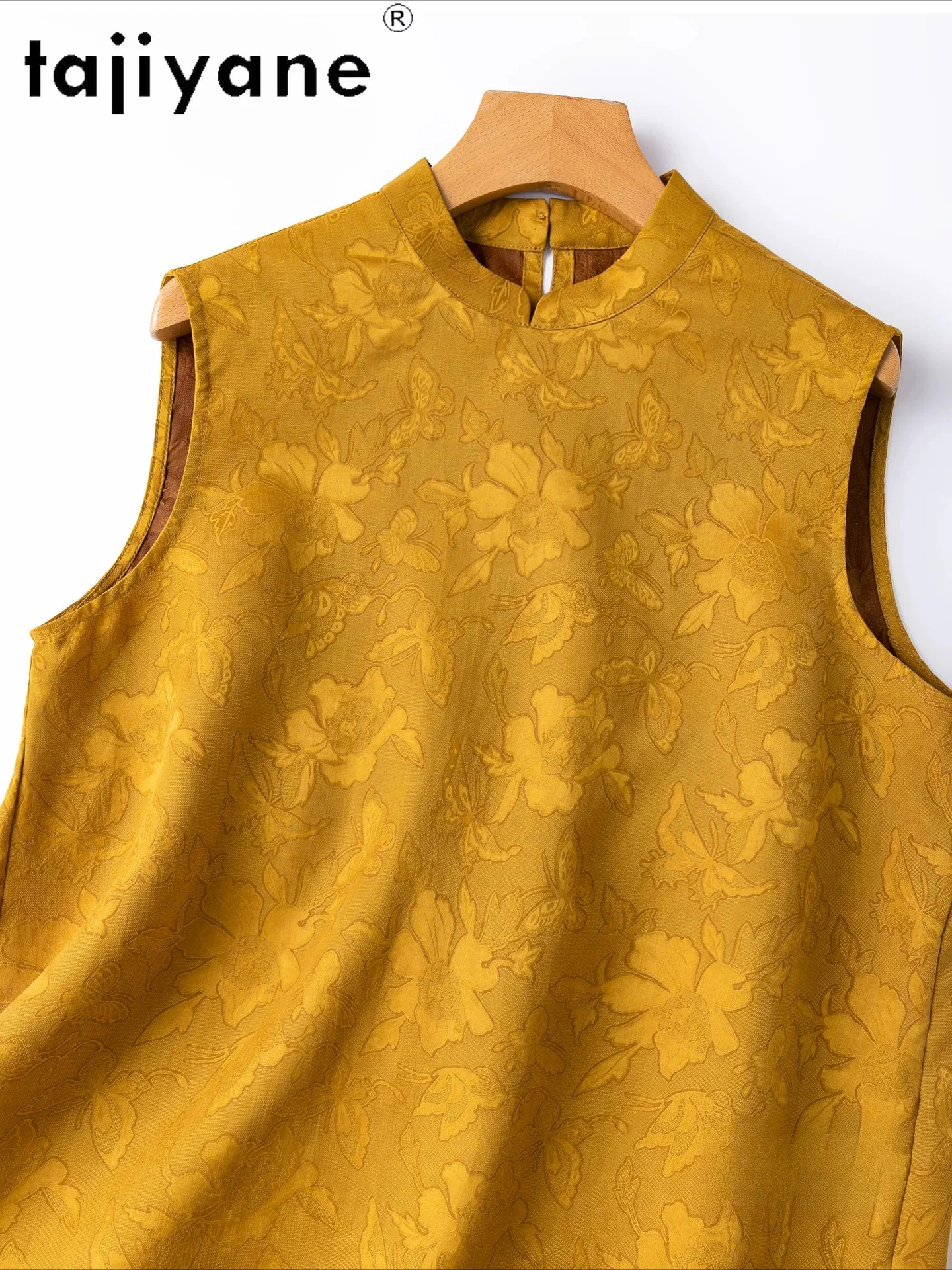 TAJIYANE Xiangyun Sha Women's Tanks 100% Mulberry Silk Stand Collar Vest Chinese Style Summer Tops for Woman Clothing 2026 ropa