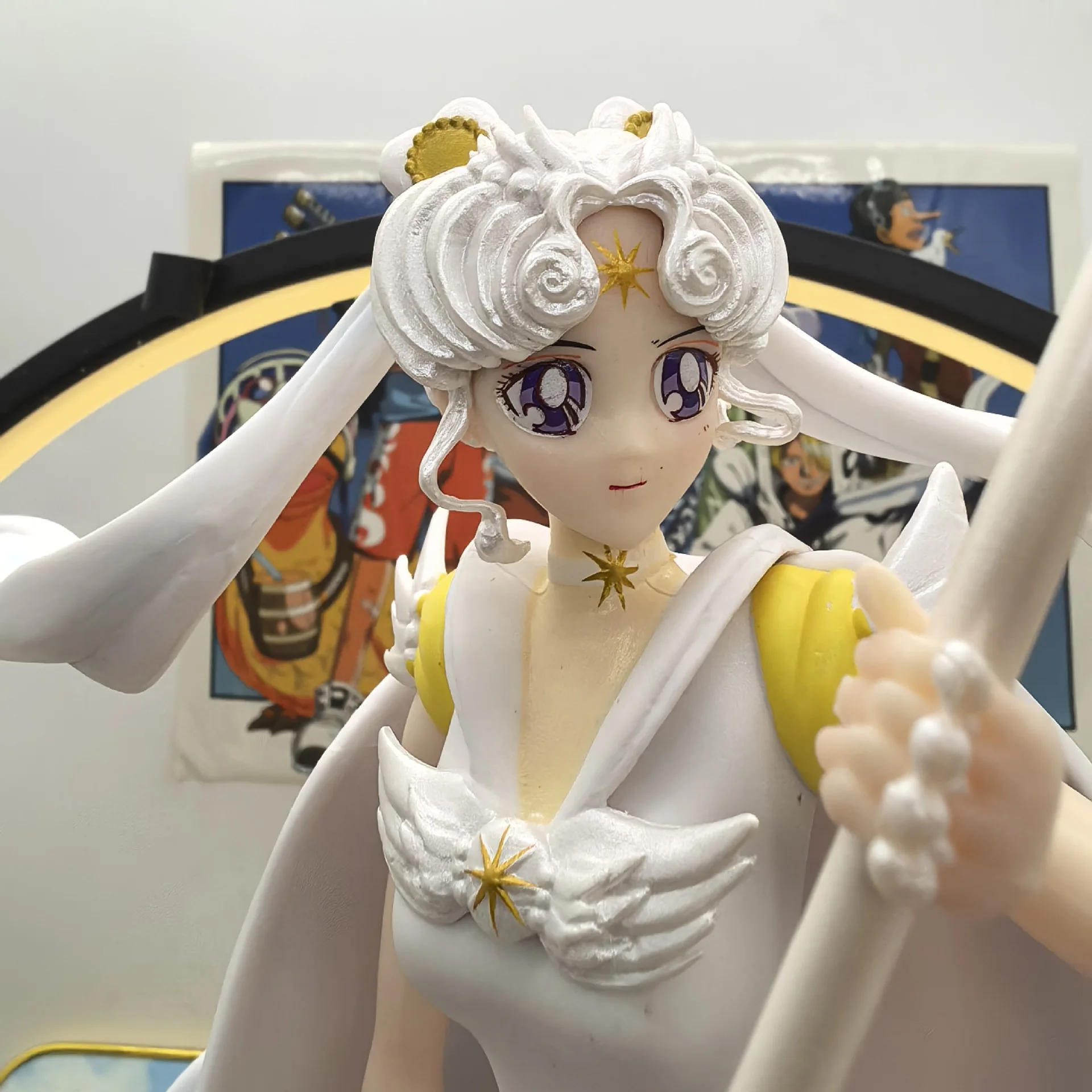 

Коллекционная фигурка Сейлор Мун (37 см): статуэтка GK Цукино Усаги Чиби-Чиби Сейлор Космос из ПВХ, модель для коллекционирования, игрушка, подарок