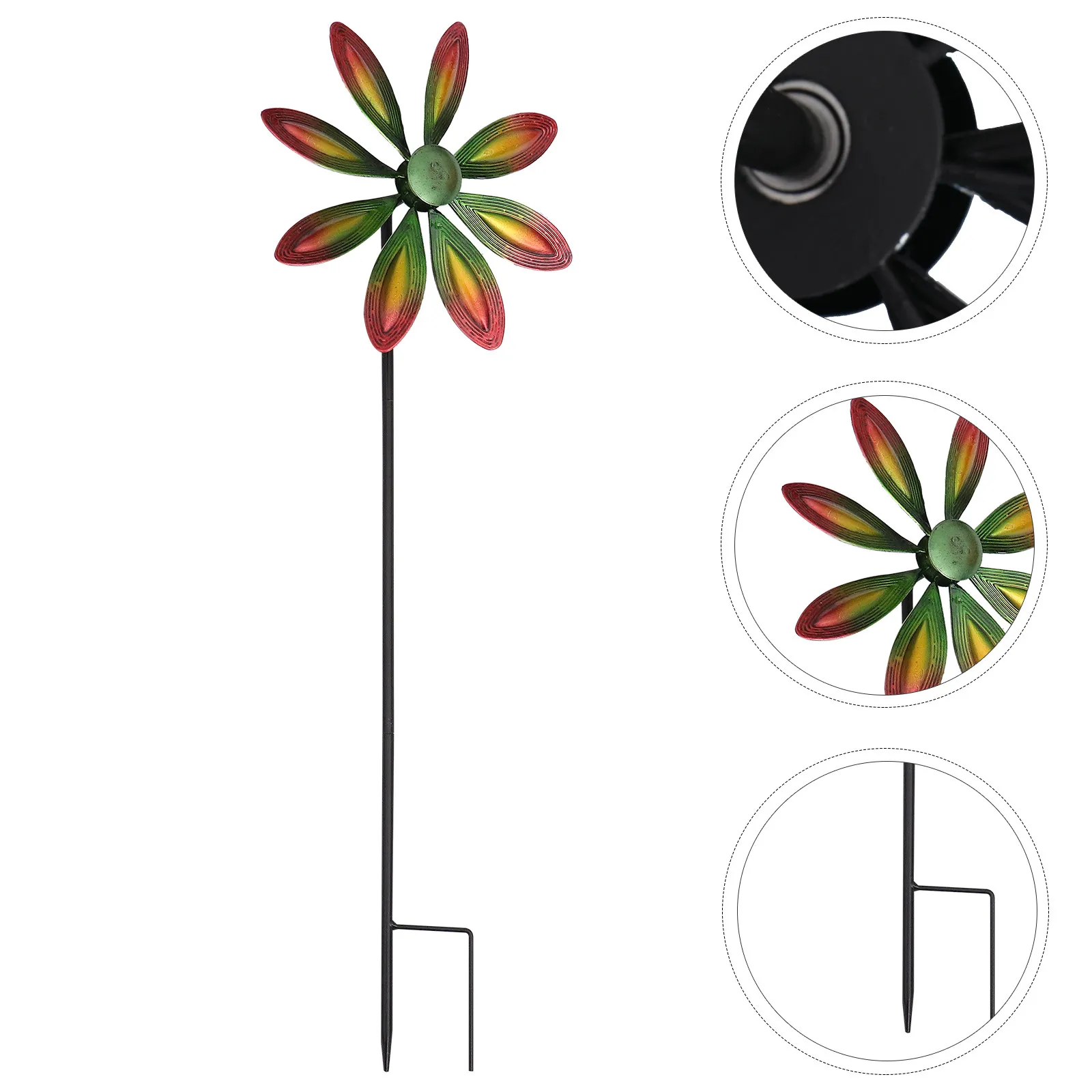 

1 шт. Яркая железная ветряная мельница для сада, декоративное украшение для газона, двора, патио, уличных развлечений и ландшафтного дизайна