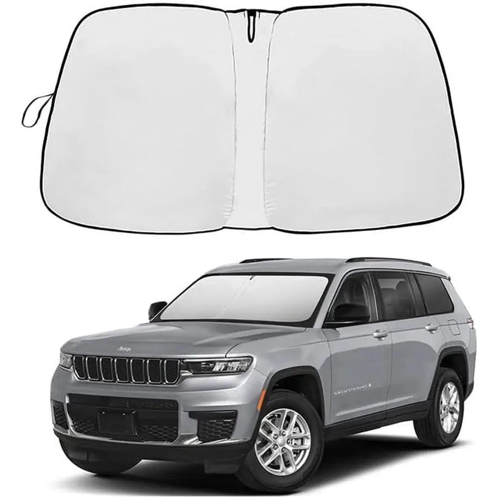 

Солнцезащитный экран для лобового стекла, подходит для Jeep Grand Cherokee 2014-2026, отражатель УФ-лучей, складной автомобильный экран, солнцезащитные шторки для Jeep.