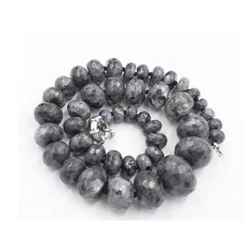 

NECKLACE labradorite roundel faceted 8-20mm black nature 18inch necklace beads wholesale